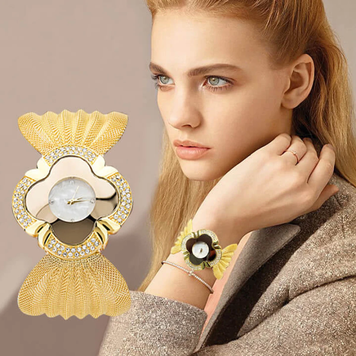Elegant Butterfly Gold Watch