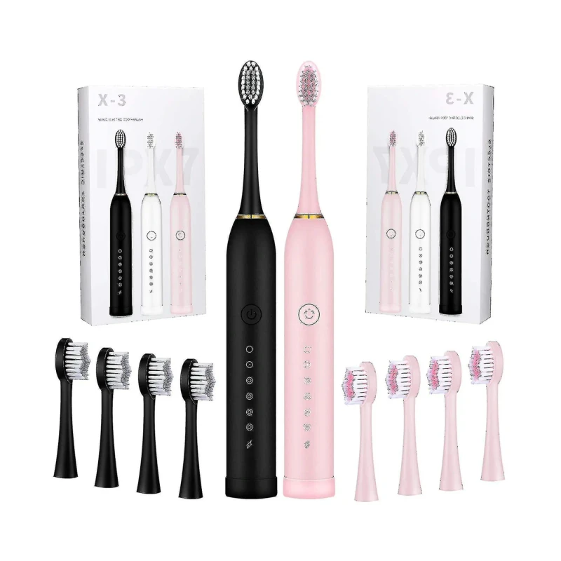 Electric Toothbrushes Rechargeable Electric Toothbrush With 2 Minutes Timer, 4 Pcs Rep